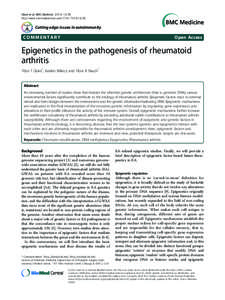 Epigenetics in the pathogenesis of rheumatoid arthritis