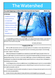 The Watershed The Latest Happenings in Indiana’s State Revolving Fund Loan Program Winter[removed]In this issue: