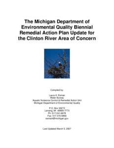 The Michigan Depart of Environmental Quality Biennial RAP Update for Clinton River AOC - March 2007