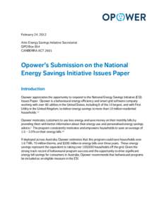 Microsoft Word - Opower Submission to the National ESI Issues Paper 2_24