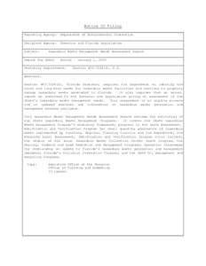 2003 Hazardous Waste Management Needs Assessment Report - Hazardous Waste - Solid and Hazardous Waste  - Florida DEP - [2003NeedsAssessmentReport.doc]