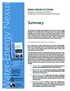 Water-Energy Nexus  Download the full report at: poliswaterproject.org/ publication/503 or policyalternatives.ca/