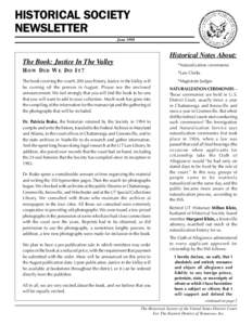 HISTORICAL SOCIETY NEWSLETTER Newsletter June[removed]Page 1