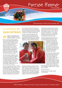 Portsea Boomer February 2009 Official Newsletter of PSLSC since Novembera word from the