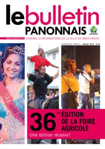 lebulletin panonnais www.braspanon.re journal d’informations de la ville de Bras-Panon trimestriel gratuit · juillet 2012 · N°62