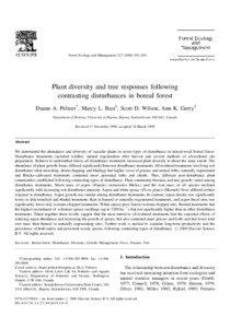 Forest Ecology and Management[removed]±203  Plant diversity and tree responses following