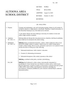No[removed]ALTOONA AREA SCHOOL DISTRICT  SECTION: