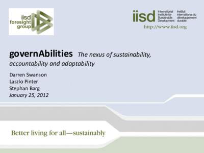 governAbilities  The nexus of sustainability, accountability and adaptability