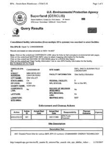 Southern California / Environment / Pollution in the United States / North American Aviation / Environment of the United States / Santa Susana Field Laboratory / TOXMAP / Superfund / Facility Registry System / United States Environmental Protection Agency / Hazardous waste / Geography of California