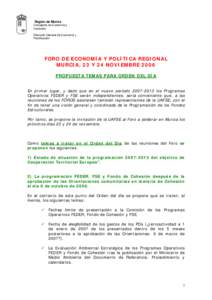 Región de Murcia Consejería de Economía y Hacienda Dirección General de Economía y Planificación