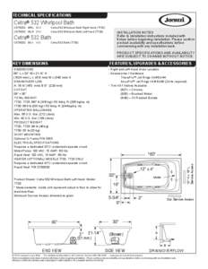 TECHNICAL SPECIFICATIONS  Cetra® 532 Whirlpool Bath CET6032 WRL 2XX	 CET6032 WLR 2XX