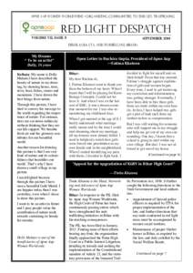 Apne Aap Women Worldwide—Organizing Communities to End Sex Trafficking  Red Light Despatch Volume VII, Issue 9  SePTEMBER 2014