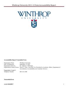 Winthrop University[removed]State Accountability Report