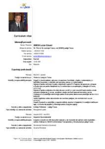 Curriculum vitae Informaţii personale Nume / Prenume Adresa de serviciu  SIMION Lucian Eduard