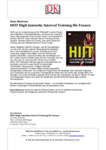 Sean Bartram  HIIT High Intensity Interval Training für Frauen Nicht nur als Vorbereitung auf die 