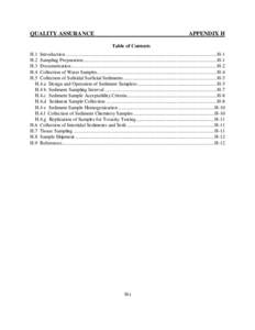 QUALITY ASSURANCE  APPENDIX H Table of Contents  H.1 Introduction ....................................................................................................................H-1