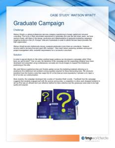 CASE STUDY: WATSON WYATT  Graduate Campaign Challenge Watson Wyatt is a global professional services company specializing in human capital and actuarial consulting. The focus of their recruitment requirement is graduates