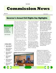 WVHRC  Commission News MARCH[removed]Volume 3 Issue 3