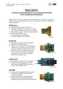 © CERN / NIKHEF, 16 Mayupdated 7-Feball rights reserved BsCAN3  a modular 3D magnetic-field sensor system