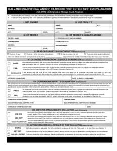 UST Toolkit: Galvanic (Sacrificial Anode) Cathodic Protection System Evaluation | Region 4 | US EPA