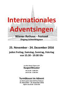 Internationales AdventsingenWiener Rathaus