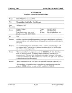 Telecommunications engineering / OSI protocols / Multiplexing / Radio resource management / Wireless / IEEE 802.15 / IEEE 802.11 / ANT / Frequency-hopping spread spectrum / Working groups / Technology / IEEE 802