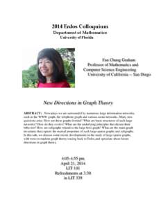 2014 Erdos Colloquium Department of Mathematics University of Florida