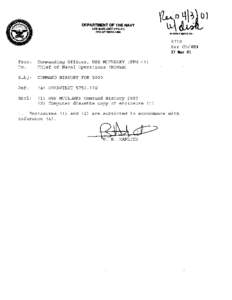 DEPARTMENT OF M E NAVY USS McCLUSKY (FFG-41) FPO AP[removed]I REPLY REFER TO :