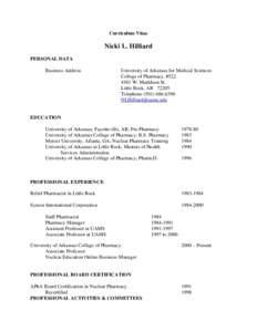 Microsoft Word - HilliardCV.doc