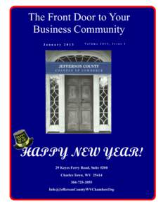 The Front Door to Your Business Community January 2013 V o l u m e