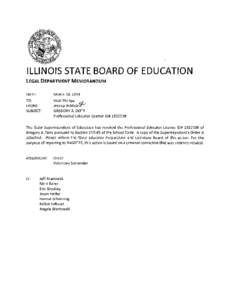ILLINOIS STATE BOARD OF EDUCATION DATE: MARCH 18,2014