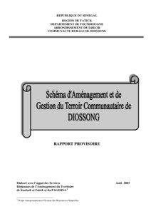 REPUBLIQUE DU SENEGAL REGION DE FATICK DEPARTEMENT DE FOUNDIOUGNE