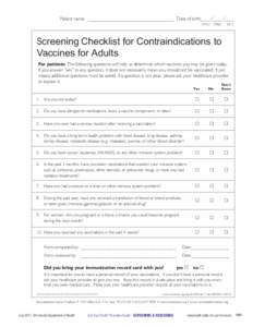 Patient name:  Date of birth: (mo.)  (yr.)