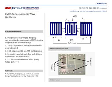 CMOS Surface Acoustic Wave Oscillators SIGNIFICANT FINDINGS:  1. Design issues involving co-designing