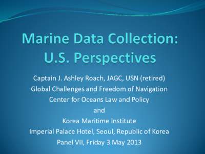 Marine Data Collection: U.S. Perspectives