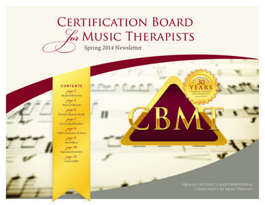 Certification Board for Music Therapists Spring 2014 Newsletter page 2