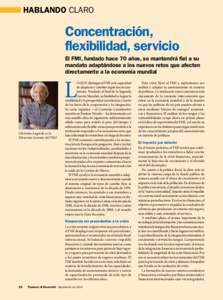 Hablando claro: Concentración, flexibilidad, servicio ● Finanzas y Desarrollo ● Septiembre de 2014