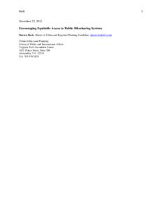 Transportation planning / Bicycle sharing system / Transportation in Washington /  D.C. / Capital Bikeshare / Last mile / Bixi / Bicycle / Segregated cycle facilities / Infrastructure / Transport / Cycling / Sustainable transport