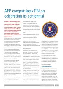 Platypus March 2003 AFP congratulates FBI on celebrating its centennial