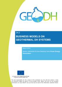 D4.2  BUSINESS MODELS ON GEOTHERMAL DH SYSTEMS  March 2014