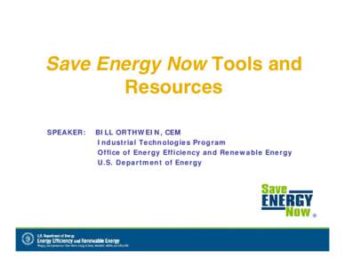 Save Energy Now Tools and Resources