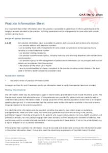 GPA INFO plus  Practice Information Sheet It is important that written information about the practice is accessible to patients as it informs patients about the range of services provided by the practice, its billing pro