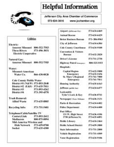 Jefferson City /  Missouri / Jefferson Township /  New Jersey / Geography of Missouri / Jefferson City metropolitan area / Ameren