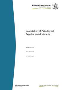 Importation of Palm Kernel Expeller from Indonesia