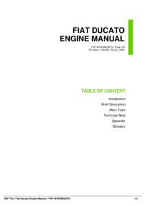 FIAT DUCATO ENGINE MANUAL PDF-6FDEM6SEFO | Page: 28 File Size 1,136 KB | 25 Jan, 2002  TABLE OF CONTENT