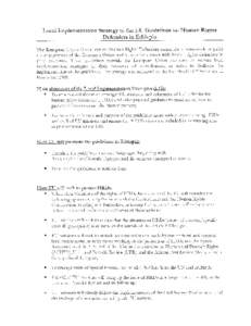 Local Implementation  Strategy to the ED Guidelines on Human Rights Defenders in Ethiopia  The European Union Guidelines on Human Rights Defenders constitute a framework to guide