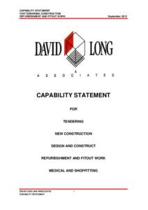 CAPABILITY STATEMENT FOR TENDERING CONSTRUCTION REFURBISHMENT AND FITOUT WORK September 2013