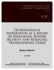 Foreign Policy for Canada’s Tomorrow No. 2 Technological Integration as a Means