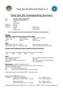 Tang Soo Do Moo Duk Kwan e. V.  Tang Soo Do Championship Germany