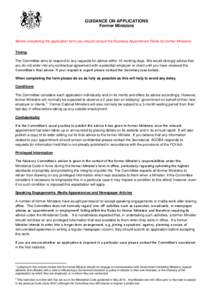 Westminster system / Cabinet Office / House of Lords / Ministerial Code / Parliament of the United Kingdom / Cabinet of New Zealand / Parliament of Singapore / Advisory Committee on Business Appointments / Cabinet / Government / Politics of the United Kingdom / Government of the United Kingdom